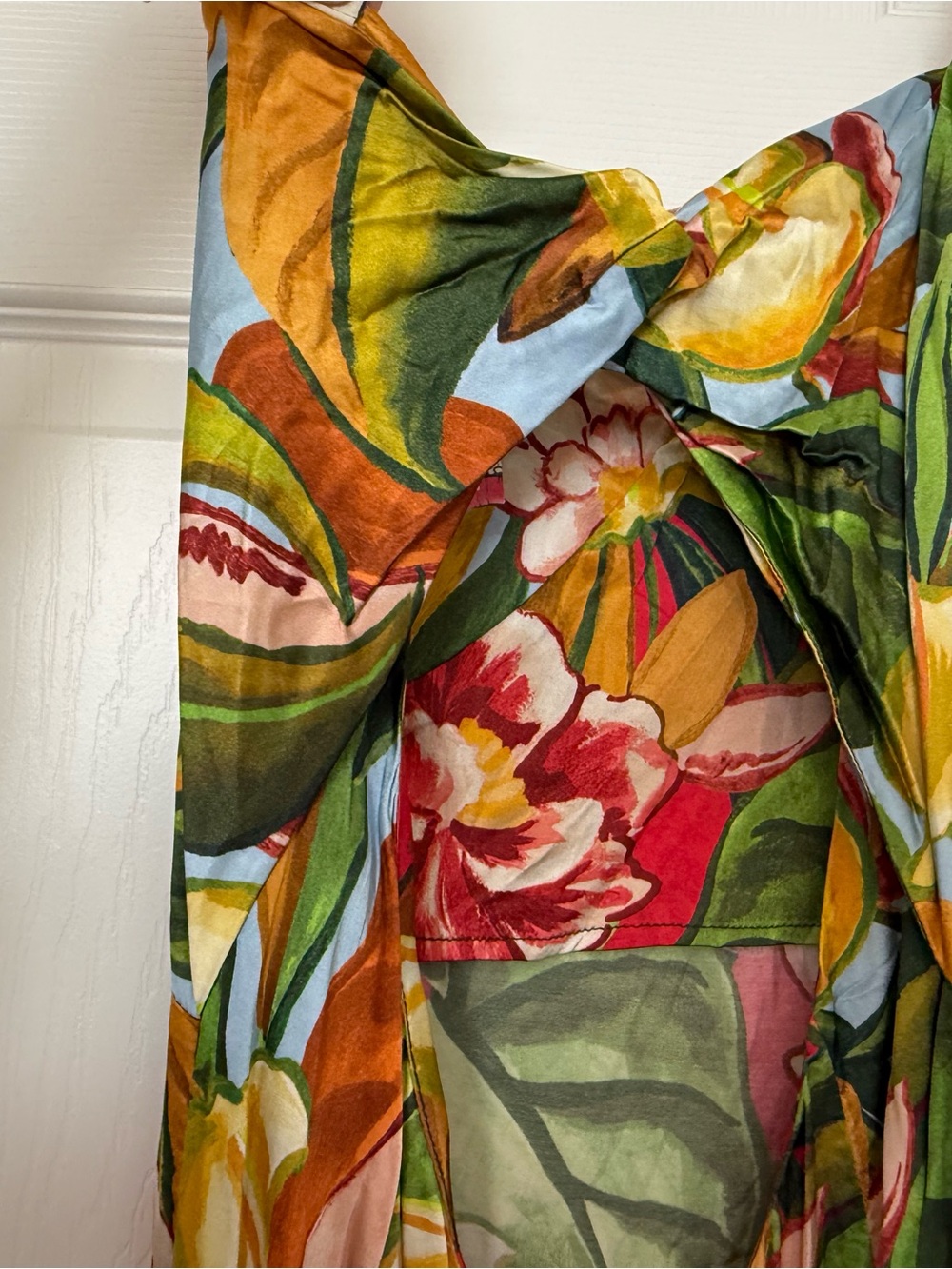 FARM Rio Tropical Floral Maxi Dress — Green, Orange, Yellow - Picture 7 of 9